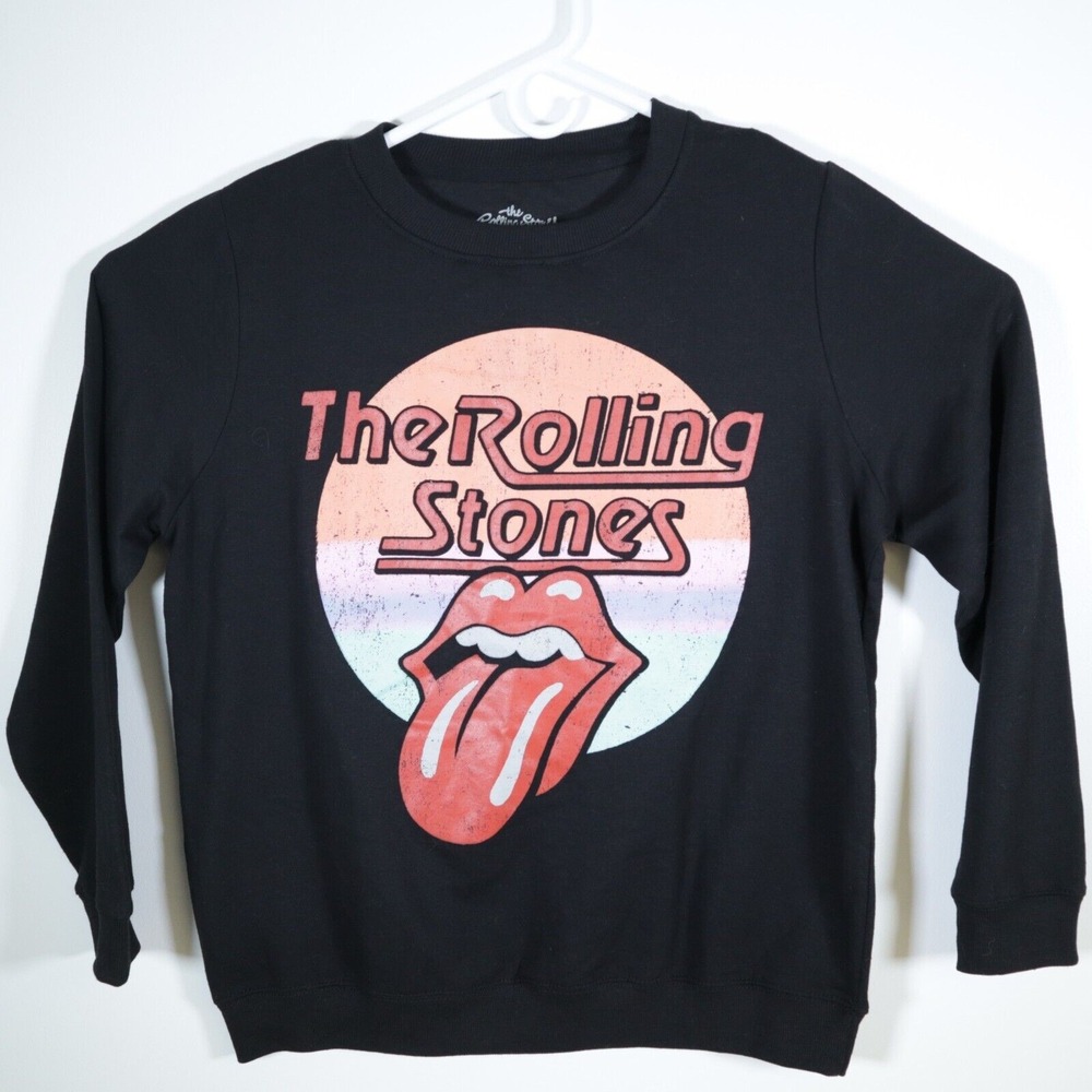 The Rolling Stones Sweater Womens XL Black English Rock & Roll Band Classic
